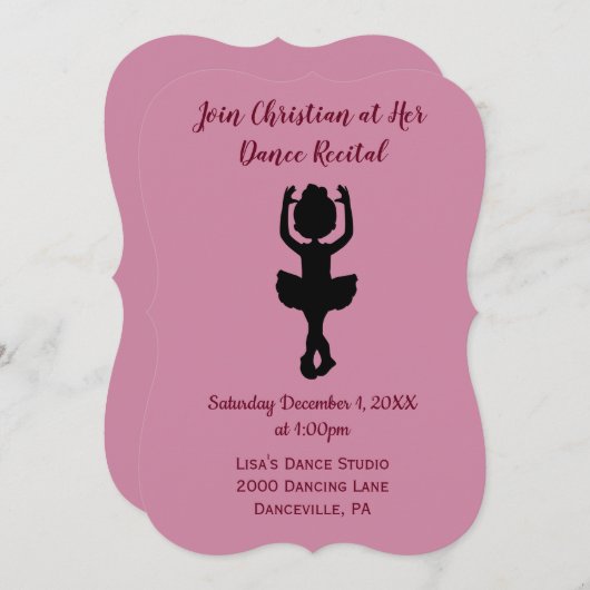 Eine Dance-Erwägung Einladung (Vorne/Hinten)