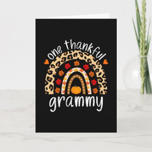Eine dankbare Grammy Regenbogen Leopard Herbst Süß Karte (Vorderseite)