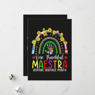 Eine dankbare Maestra-Lehrerin Hispanic Heritage M Feiertagskarte