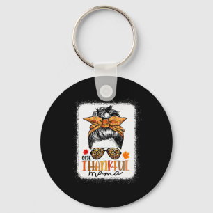 Eine dankbare Mama Messy Bun Leopard Mama Danke Schlüsselanhänger