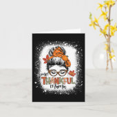 Eine dankbare Mama Messy Bun Mama Herbst Dank Karte (Gelbe Blume)