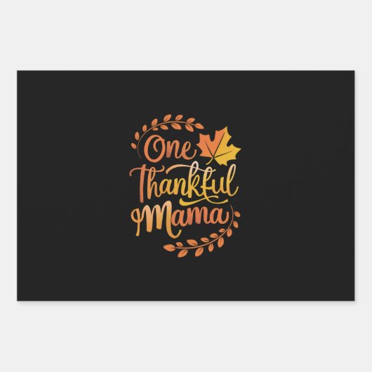 Eine dankbare Mama Niedlicher Herbst Erntedank Her Geschenkpapier Set (Vorderseite)