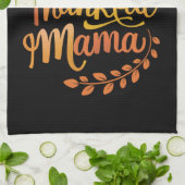 Eine dankbare Mama Niedlicher Herbst Erntedank Her Geschirrtuch (Gefaltet)