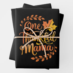 Eine dankbare Mutter Süßer Herbst Thanksgiving Her Geschenkpapier Set