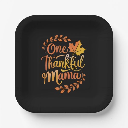 Eine dankbare Mutter Süßer Herbst Thanksgiving Her Pappteller (Vorderseite)