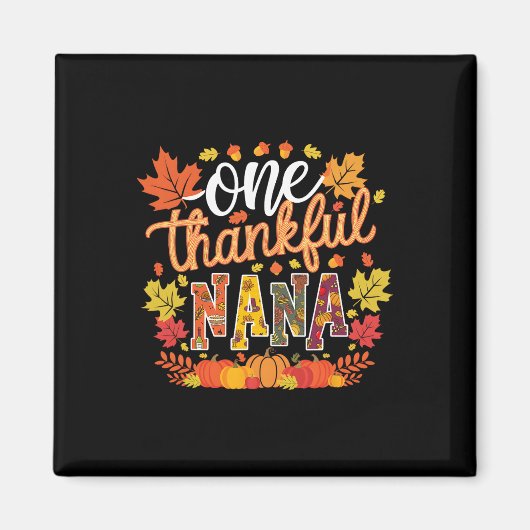 Eine dankbare Oma Lustige Blätter fallen Herbst Th Magnet (Vorne)