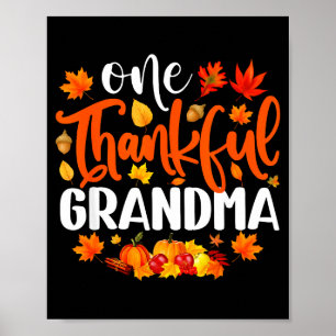 Eine dankbare Oma Lustiger Herbst Thanksgiving Poster