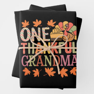 Eine dankbare Oma Nana Truthahn Erntedankfest Geschenkpapier Set