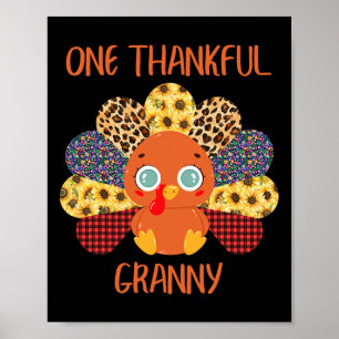 Eine dankbare Oma Truthahn Oma Familie Dankfest Poster