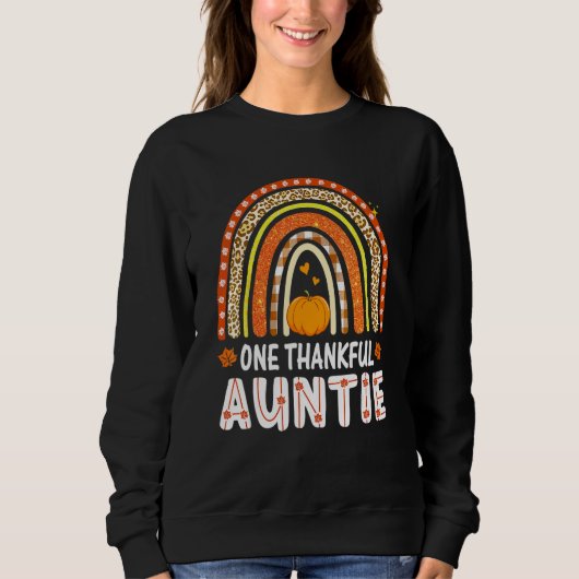 Eine dankbare Tante Regenbogen Leopard Herbst Herb Sweatshirt (Vorderseite)