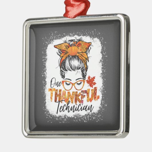 Eine dankbare Technikerfrau Erntedank fallen Ornament Aus Metall (Links)