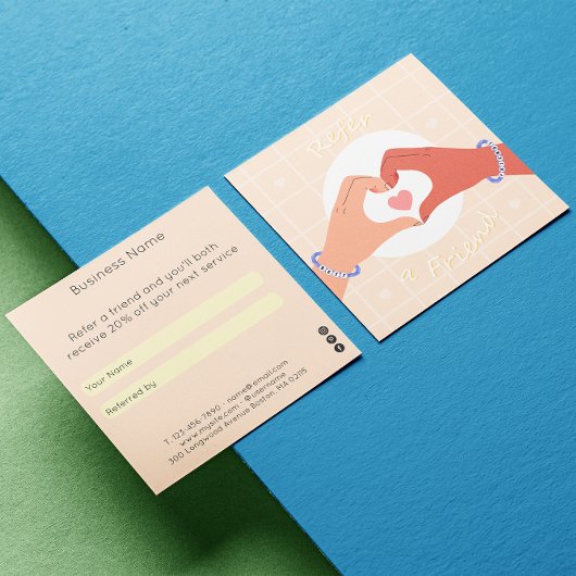 Eine Darstellung der Niedlichen Hände eines freund Empfehlungskarte