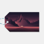 Eine Darstellung des Sonnenuntergangs auf den Berg Geschenkanhänger (Rückseite Horizontal)