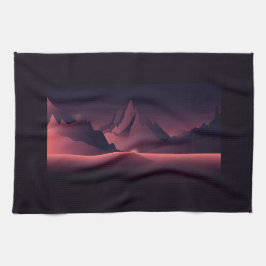 Eine Darstellung des Sonnenuntergangs auf den Berg Geschirrtuch