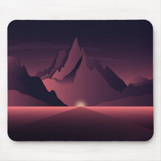 Eine Darstellung des Sonnenuntergangs auf den Berg Mousepad (Vorne)