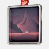 Eine Darstellung des Sonnenuntergangs auf den Berg Ornament Aus Metall (Links)