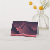 Eine Darstellung des Sonnenuntergangs auf den Berg Platzkarte (Rückseite)