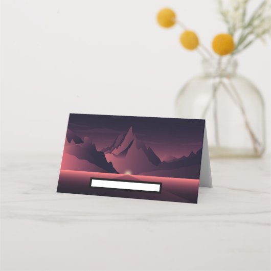Eine Darstellung des Sonnenuntergangs auf den Berg Platzkarte (Vorderseite)