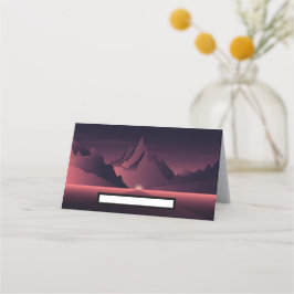 Eine Darstellung des Sonnenuntergangs auf den Berg Platzkarte