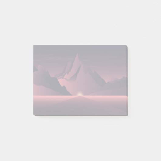 Eine Darstellung des Sonnenuntergangs auf den Berg Post-it Klebezettel (Vorderseite)