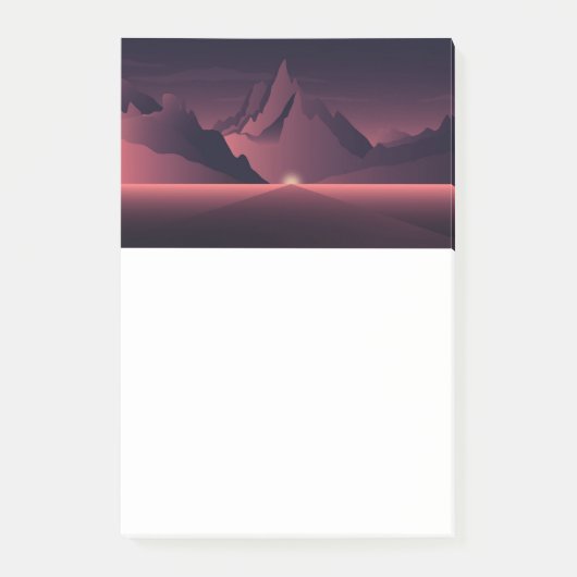 Eine Darstellung des Sonnenuntergangs auf den Berg Post-it Klebezettel (Vorderseite)