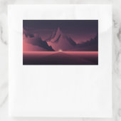 Eine Darstellung des Sonnenuntergangs auf den Berg Rechteckiger Aufkleber (Tasche)