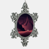 Eine Darstellung des Sonnenuntergangs auf den Berg Schneeflocken Zinn-Ornament (Links)