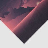 Eine Darstellung des Sonnenuntergangs auf den Berg Seidenpapier (Ausschnitt)