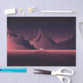 Eine Darstellung des Sonnenuntergangs auf den Berg Seidenpapier (Handwerk)