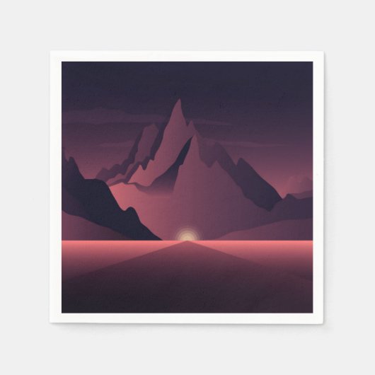 Eine Darstellung des Sonnenuntergangs auf den Berg Serviette (Vorderseite)