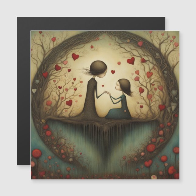 Eine Daughters-Liebe Magnetkarte (Vorne/Hinten)