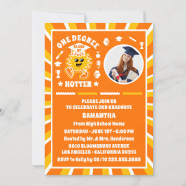 Eine Degree Hotter Retro Foto Graduation Party Einladung