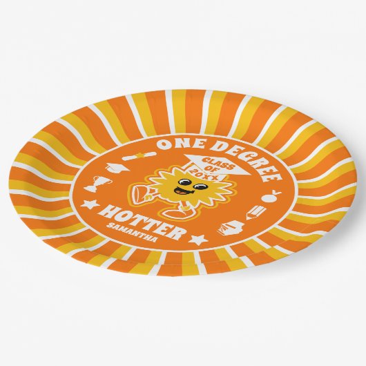 Eine Degree Hotter Retro Graduation Party Pappteller (Schrägansicht)