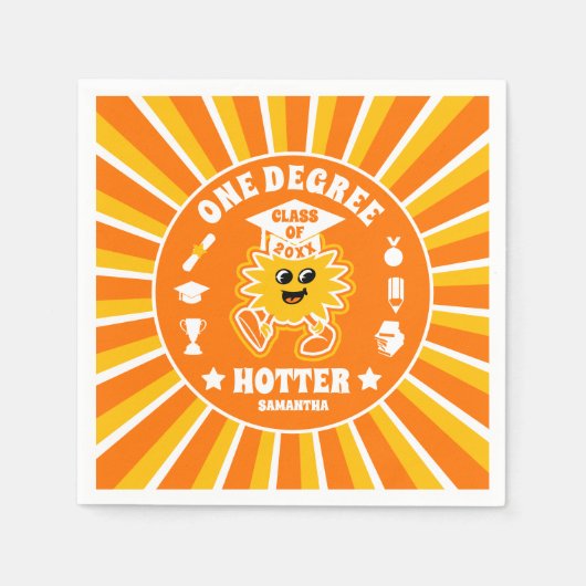 Eine Degree Hotter Retro Graduation Party Serviette (Vorderseite)