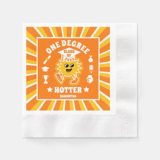 Eine Degree Hotter Retro Graduation Party Serviette (Vorderseite)