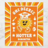 Eine Degree Hotter Retro Graduation Party Weinetikett (Einzelnes Label)