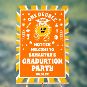 Eine Degree Hotter Retro Graduation Party Willkomm Acrylschild