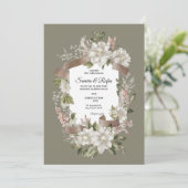 Eine delikate traditionelle Hochzeitsveranstaltung Einladung (Stehend Vorderseite)