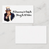 Eine Demokratie ist nur so stark wie ihre Wähler Visitenkarte (Vorne/Hinten)