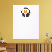 Eine Denkblase mit Herz und Kopfhörer Leinwanddruck (Insitu (Wohnzimmer))