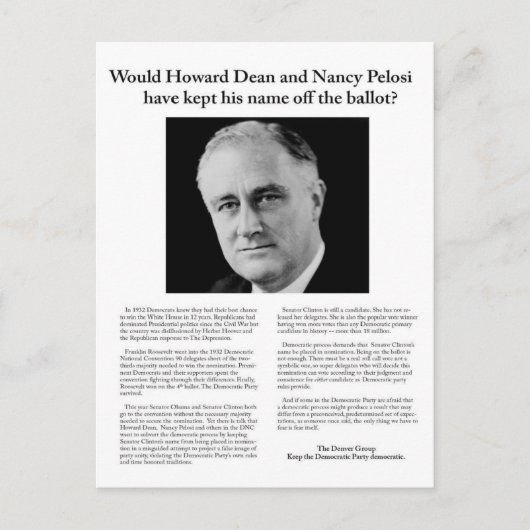 Eine Denver Group-Nachricht an Chicago Postkarte (Vorderseite)