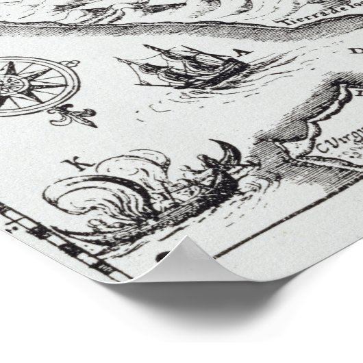 Eine der frühesten Karten des Magellan Poster (Ecke)