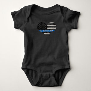 Eine Der Held-dünne blaue Linie Säuglings-Bodysu Baby Strampler