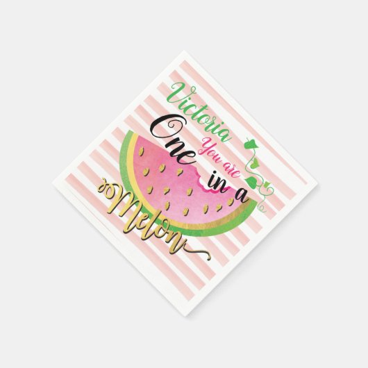 Eine der Melon Birthday Watermelon Papierserviette (Ecke)