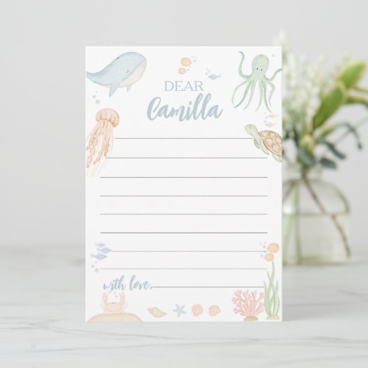 Eine der Sea Time Capsule Message Card unter See Dankeskarte (Stehend Vorderseite)