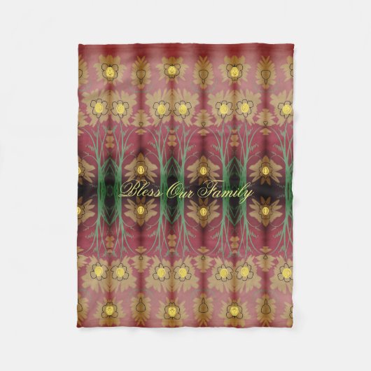 Eine Designer-Rose mit farbenfroher Fleece Blanket (Vorderseite)