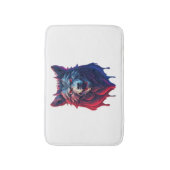 Eine detaillierte Abbildung Gesicht böse ninja wol Badematte (Vorderseite Vertikal)