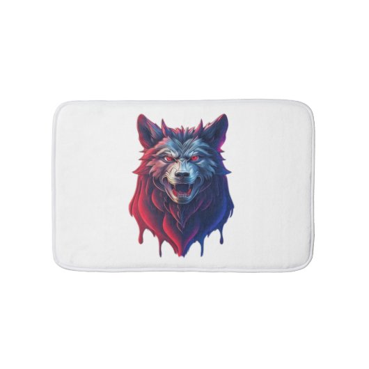 Eine detaillierte Abbildung Gesicht böse ninja wol Badematte (Vorderseite)