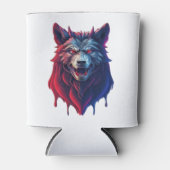 Eine detaillierte Abbildung Gesicht böse ninja wol Dosenkühler (Vorderseite)