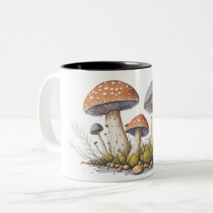 Eine detaillierte Darstellung der Pilze Zweifarbige Tasse